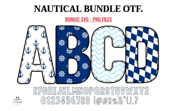 Nautical Navy Bundle: A Typeface for Bold, Maritime-Inspired Design