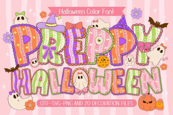 Preppy Halloween: A Stylish Design Asset for Festive Creativity